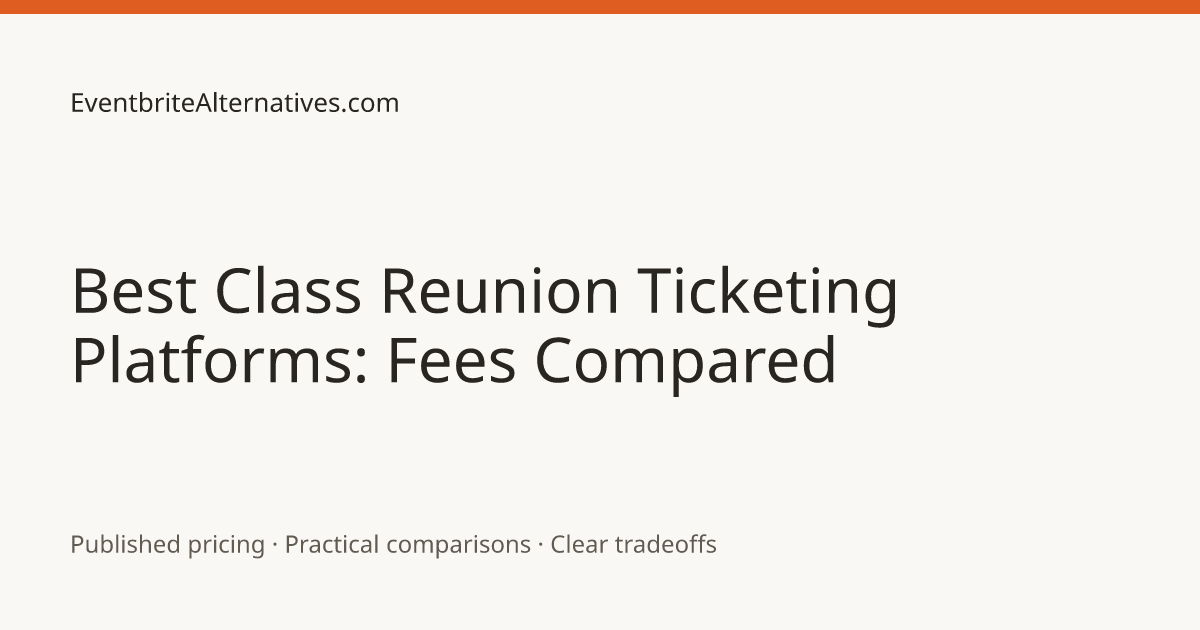 Best Class Reunion Ticketing Platforms: Fees Compared