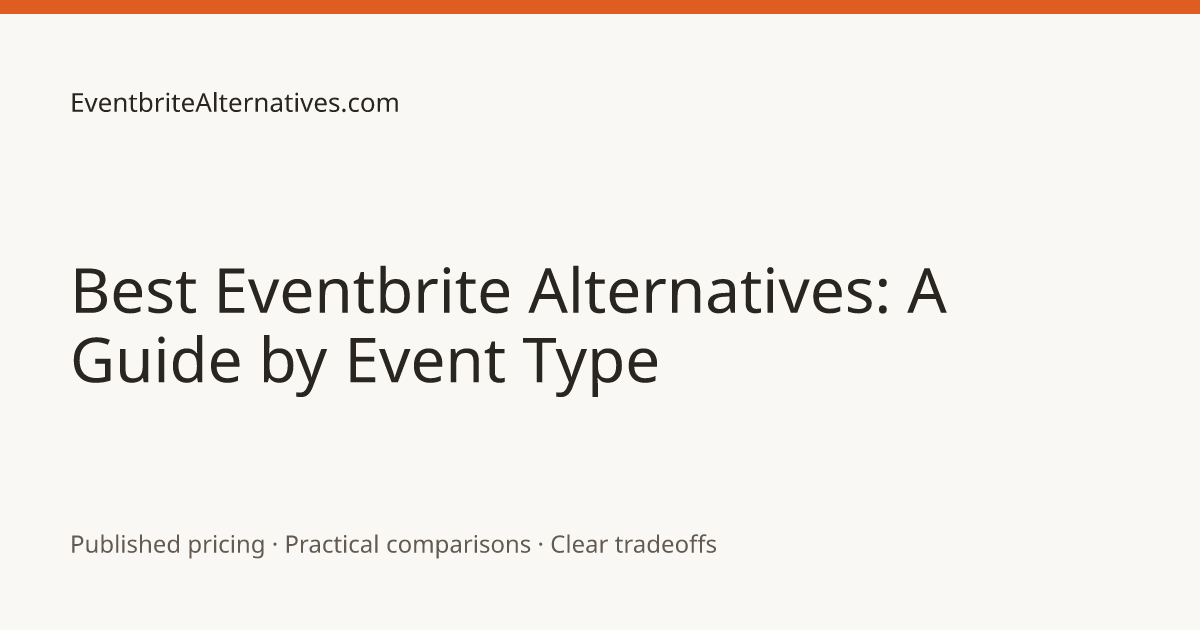 Best Eventbrite Alternatives: A Guide by Event Type